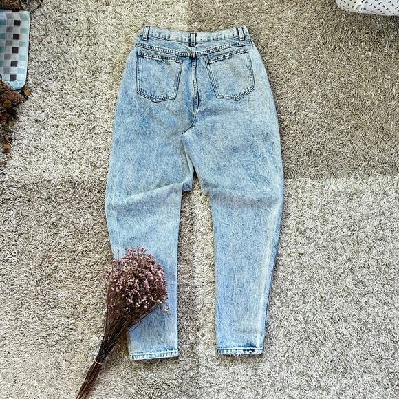 90s Vintage Acid Wash Mom Jeans Light Blue Mens Size 14 TALL - Picture 1 of 9